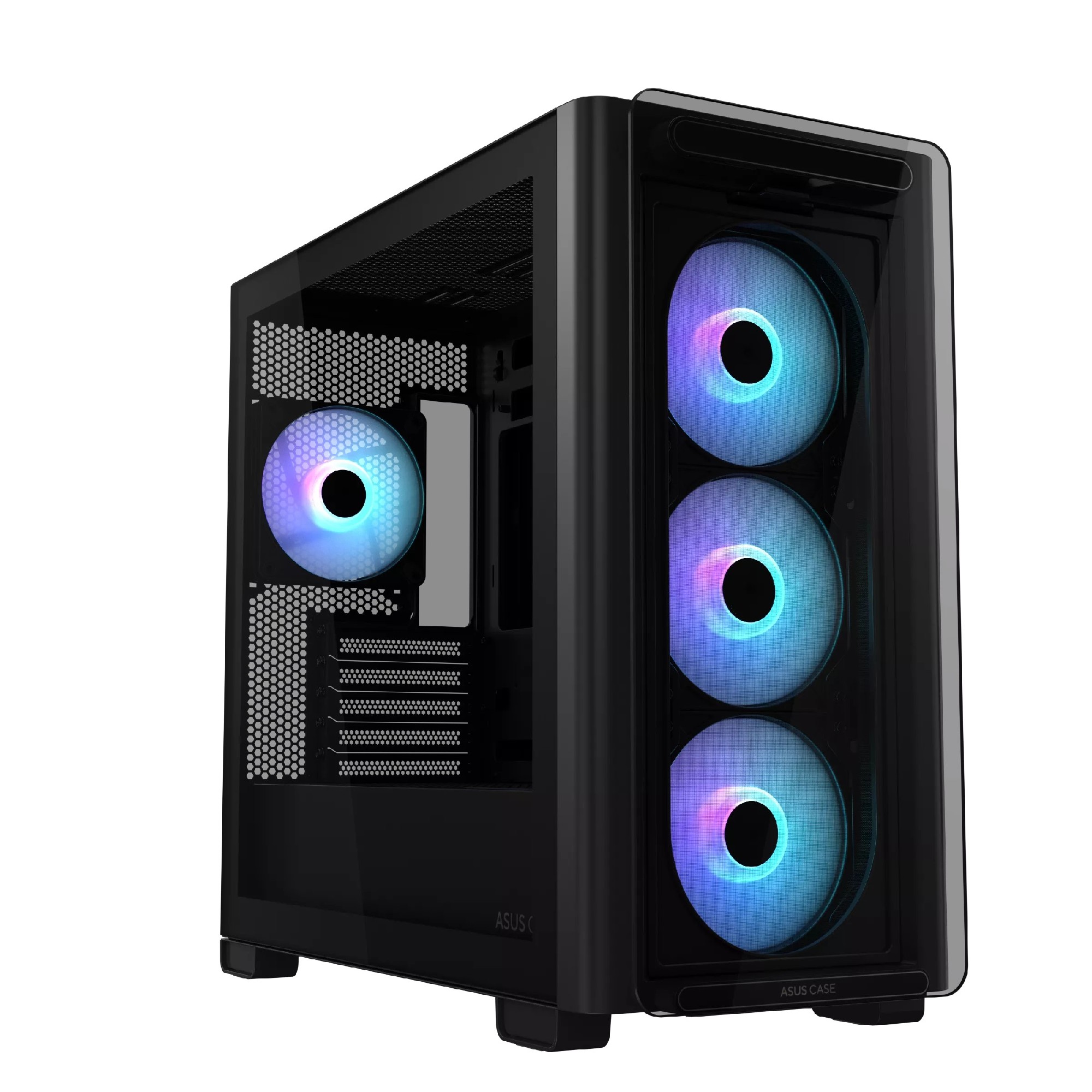 Carcasa ASUS A23 PLUS TG ARGB/ w/oPSU / 4x120mm ARGB fans/ mATX / Black photo 1