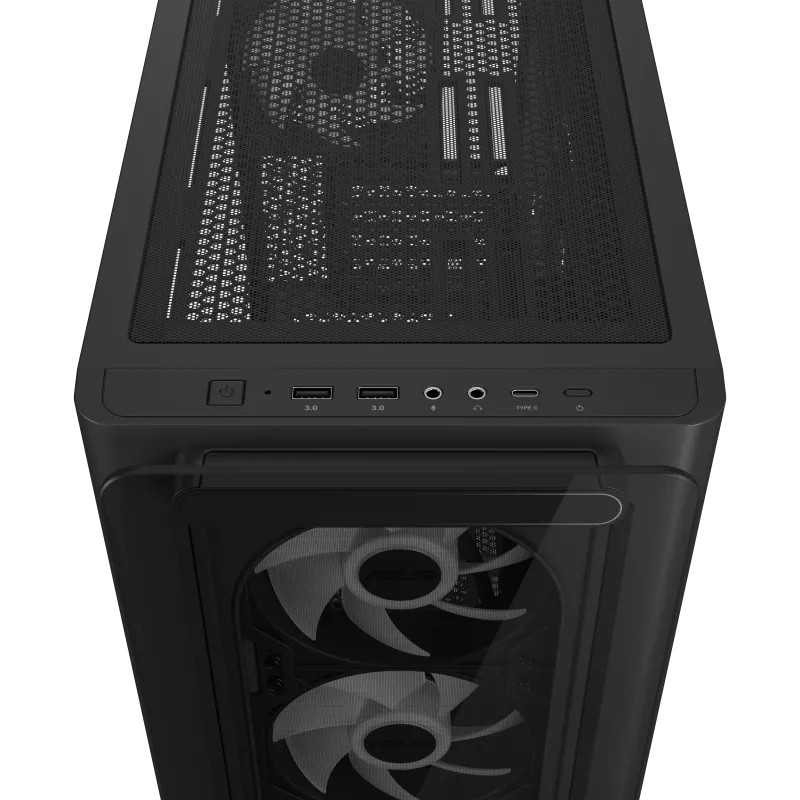 Carcasa ASUS A23 PLUS TG ARGB/ w/oPSU / 4x120mm ARGB fans/ mATX / Black photo 7