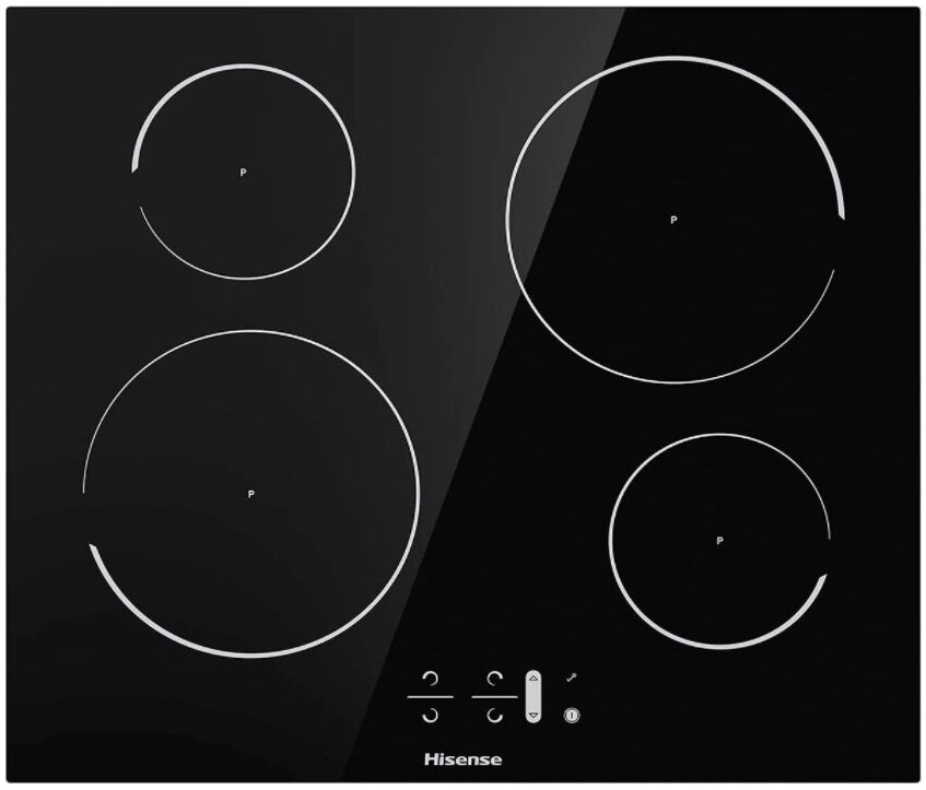Встраиваемая индукционная панель Hisense I6421C, 4 конфорок, Черный