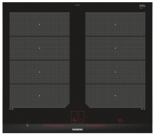 Встраиваемая индукционная панель Siemens EX675LXC1E, 4 конфорок, Черный