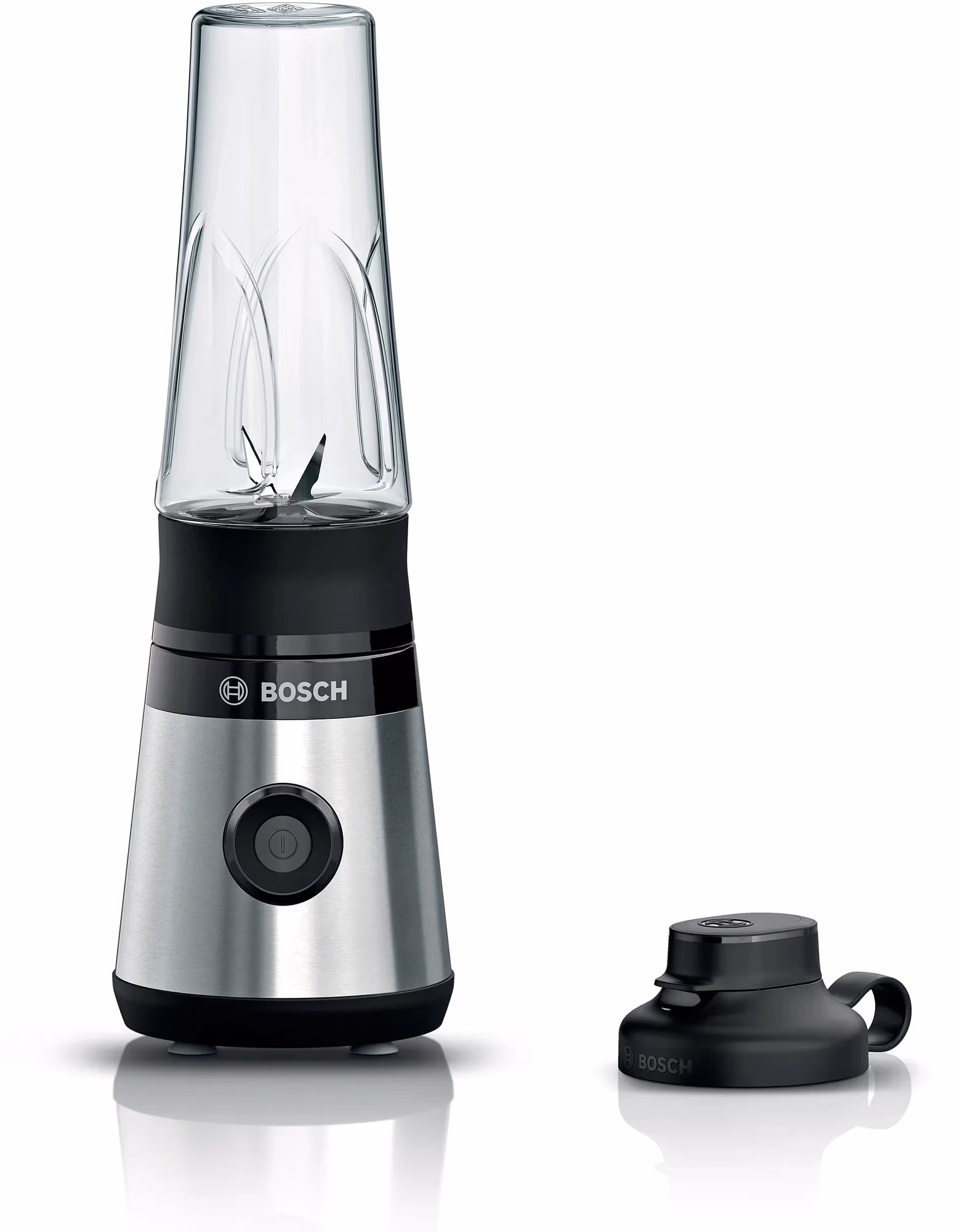 Блендер для смузи Bosch MMB2111M, 650 мл, 450 Вт, 1 скоростей, Черный с нержавейкой 