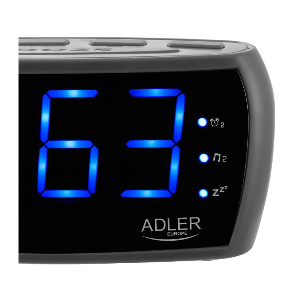 Радиочасы Adler AD1121s Цифровой / Black/Silver / Моно photo 4
