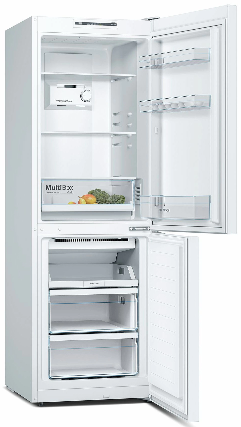Холодильник с нижней морозильной камерой Bosch KGN33NW21, 279 л, 176 см, A+, Белый