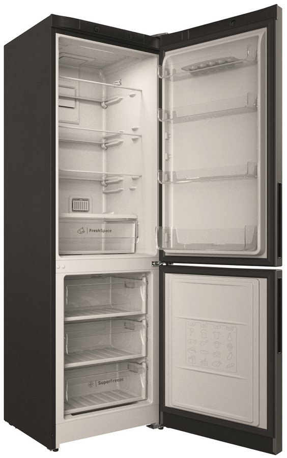Frigider cu doua usi Indesit ITI 4181 X / 298 l / 185 cm / A+ / Gri photo 3