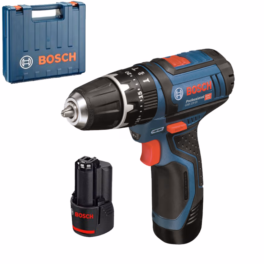 Masina de gaurit si insurubat  cu acumulator Bosch GSB 12V-15 2x2.0Ah, 06019B6920 