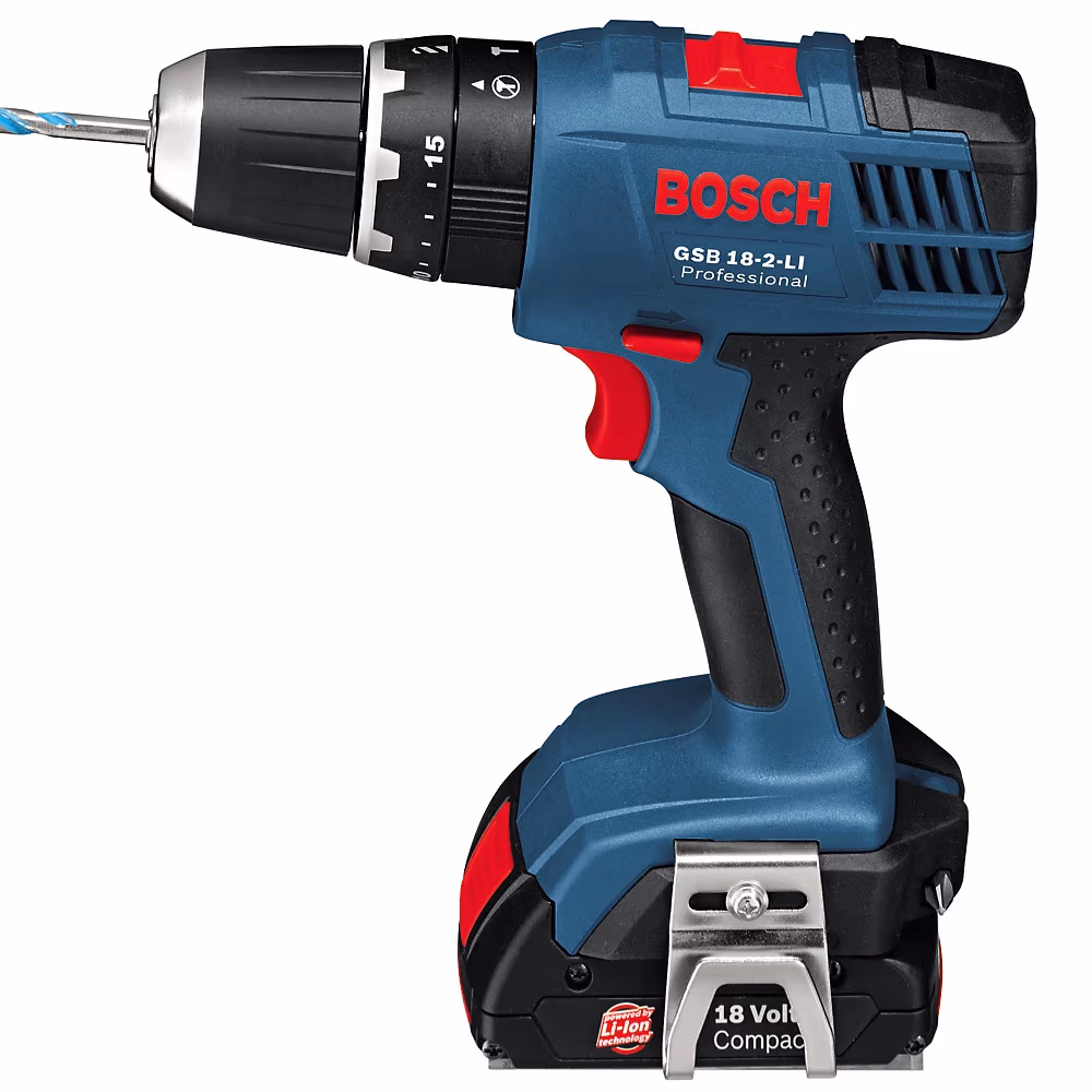 Burghiu cu impact fara fir Bosch GSB 18-2-Li 2x2.0Ah, 06019E7120 
