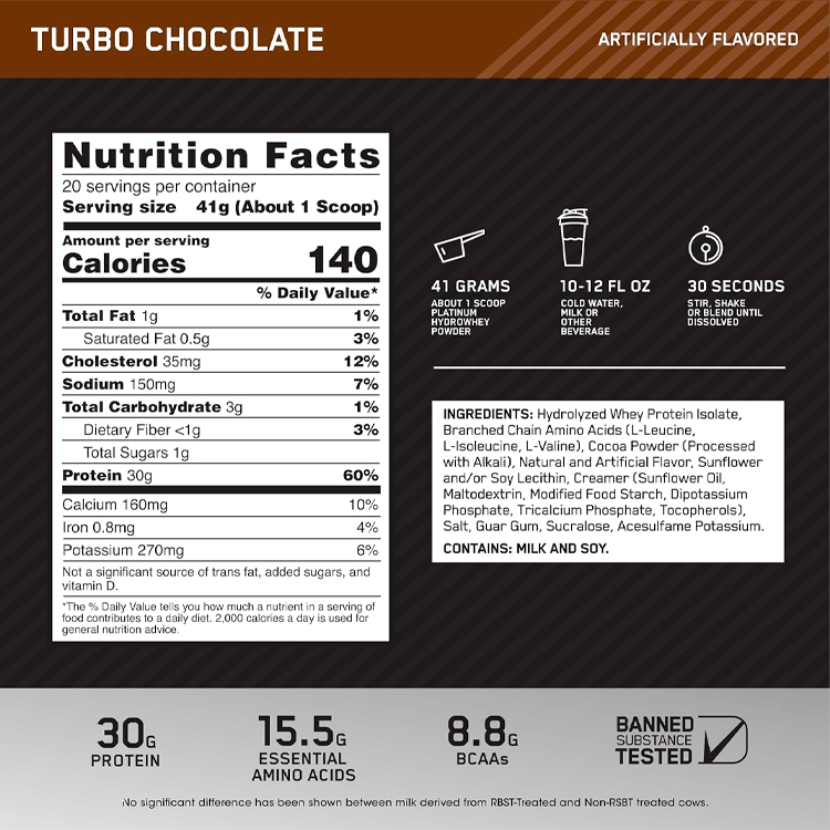 Hidrolizat proteic Optimum Nutrition Platinum Hydro Whey Chocolate 1.80lb/816g photo 2
