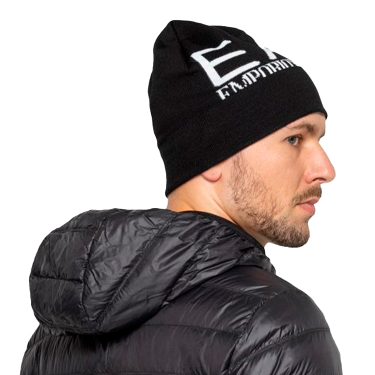 Шапка EA7 EMPORIO ARMANI OVERSIZE LOGO MANS S Черный photo 2
