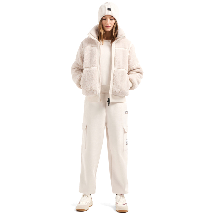 Scurta EA7 EMPORIO ARMANI CONTEMPORARY SPORT TEDDY-EFFECT JACKET XXS Bej Femei photo 2