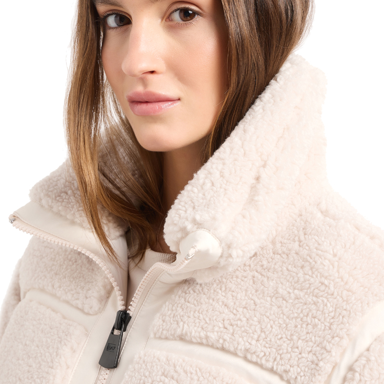 Scurta EA7 EMPORIO ARMANI CONTEMPORARY SPORT TEDDY-EFFECT JACKET XXS Bej Femei photo 5