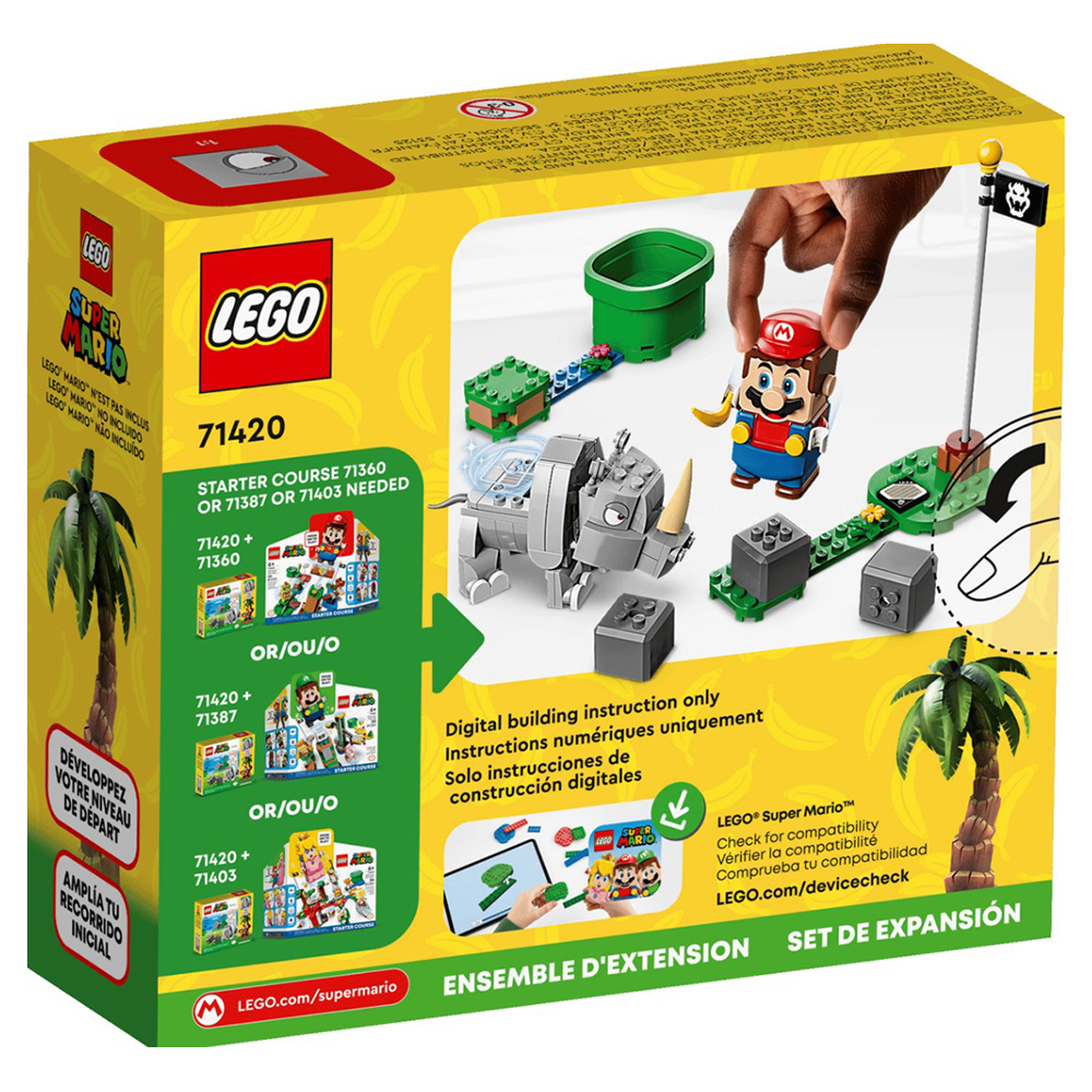 Constructor Lego Super Mario Rambi the Rhino Expansion Set V29 71420 de la 7+ ani photo 3