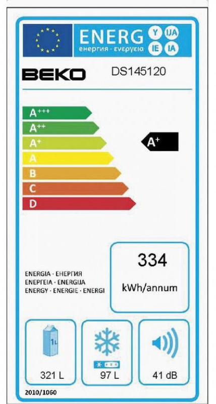 Холодильник двухдверный Beko DS145120 / 418 л / 185 см / A+ / Белый photo 2