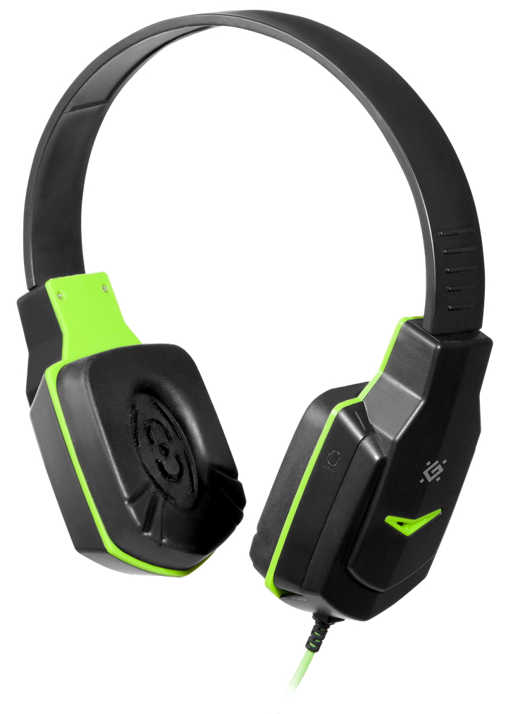 Căști Defender Warhead Negru cu verde Cu fir / Gaming / Negru cu verde photo 2