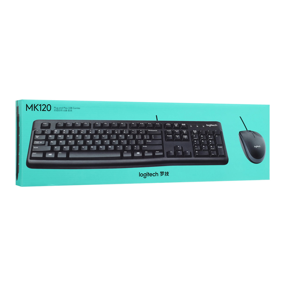 Клавиатура + мышь проводная Logitech MK120 / Мембранная photo 8
