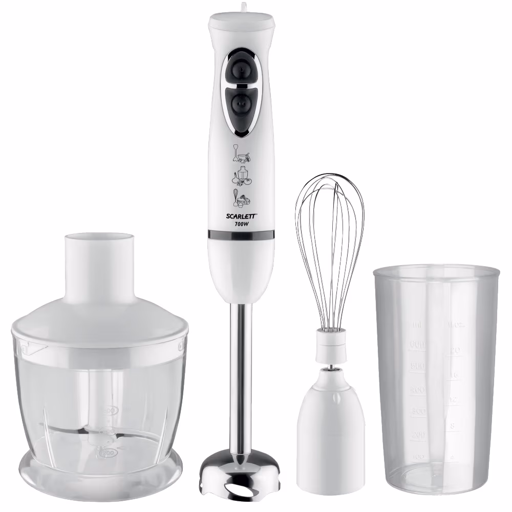 Blender Scarlett SC-HB42F20, 6 ml, 7 W, 2 trepte viteza, Alb 