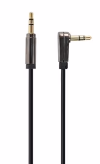 Audio cable 2x 3.5 mm - 1m - Cablexpert CCAP-444L-1M, Stereo audio cable with gold plated connectors, 1: 3.5 mm stereo (m), 2: 3.5 mm stereo (m), right angled, 1m 