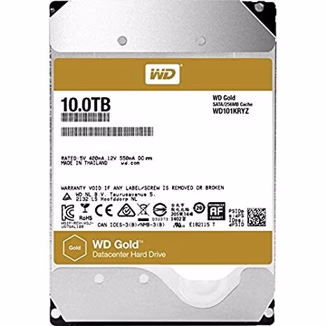 3.5" HDD 10.0TB Western Digital WD102KRYZ Enterprise® Gold™, 512E model, 24x7, 7200rpm, 256MB, SATAIII 