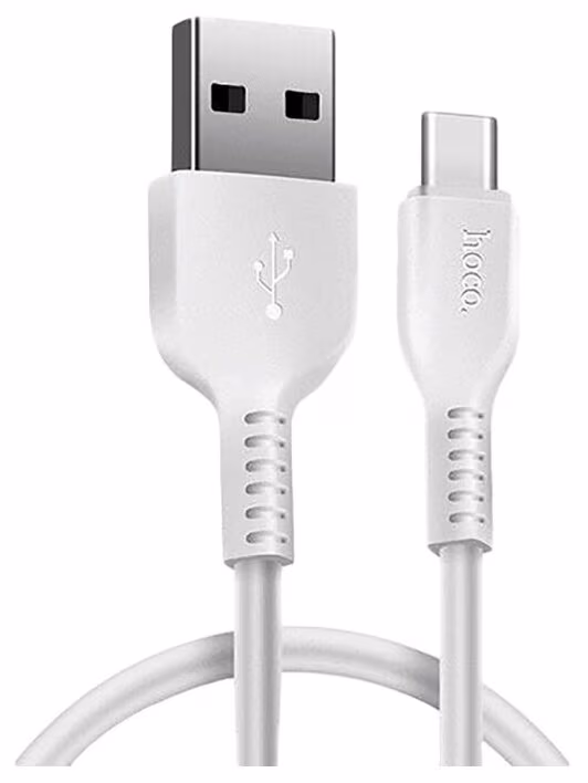 Cable  USB to USB-C  HOCO “X20 Flash”,  2m,  White, up to 2.0A, Charching Data Cable, Outer material: PVC 