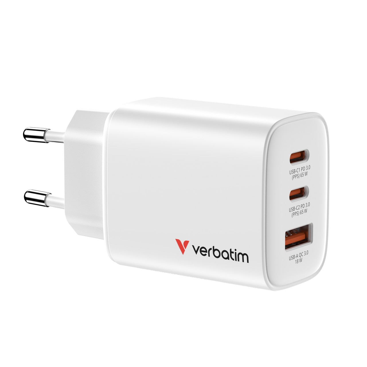 Incarcator USB VERBATIM Essentials GaN Charger 65W / 2x USB-C, 1x USB-A / White photo 1 Incarcator USB VERBATIM Essentials GaN Charger 65W / 2x USB-C, 1x USB-A / White photo 1