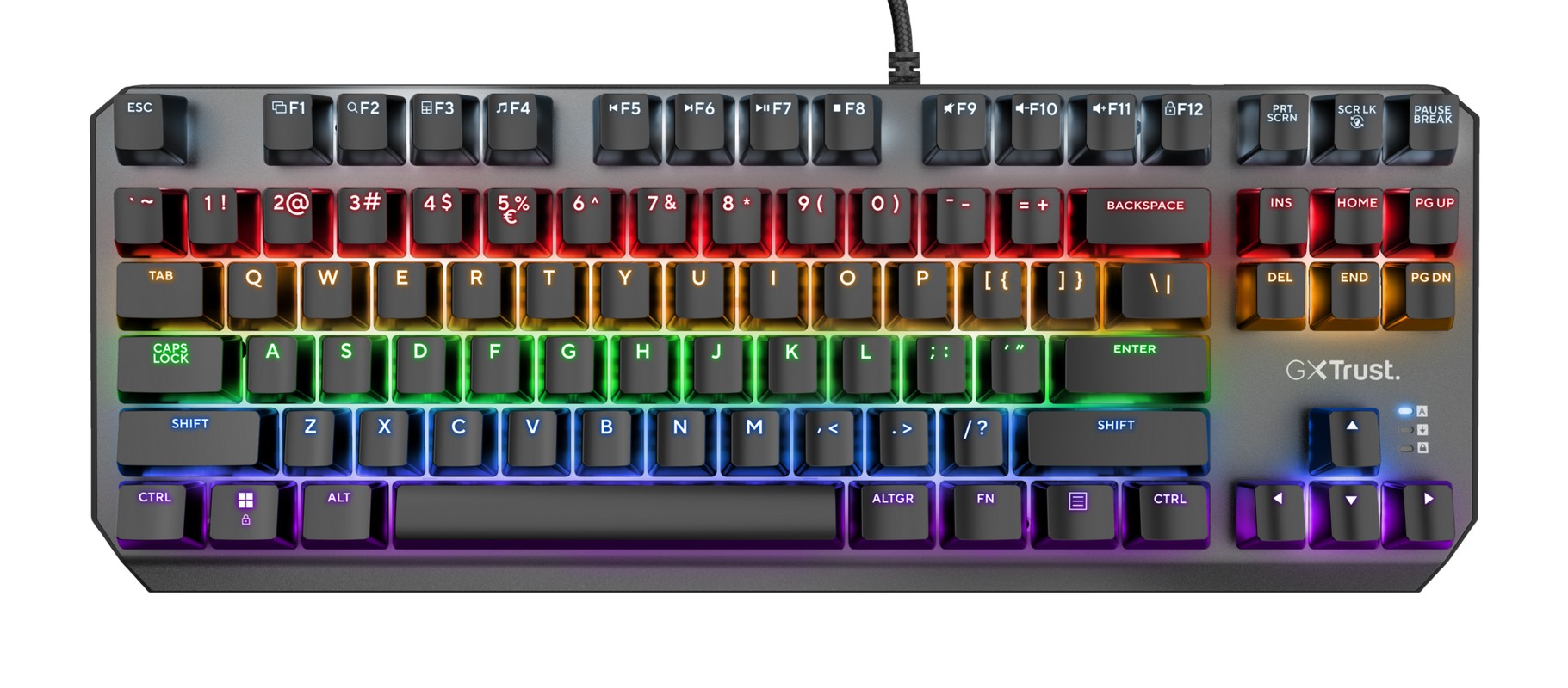 Игровая клавиатура Trust GXT 834 CALLAZ TKL, USB, Black photo 1 Игровая клавиатура Trust GXT 834 CALLAZ TKL, USB, Black photo 1