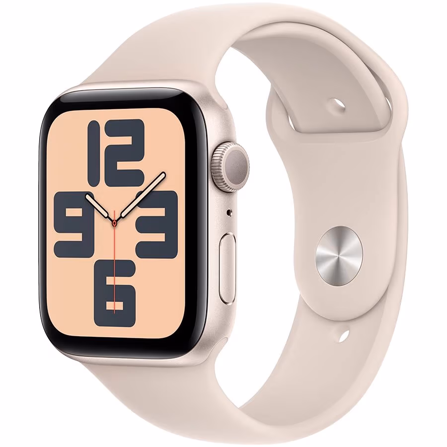 Smart watch Apple Watch SE GPS 44mm Starlight Aluminium Case with Starlight Sport Band - S/M (MRE43QI/A) 