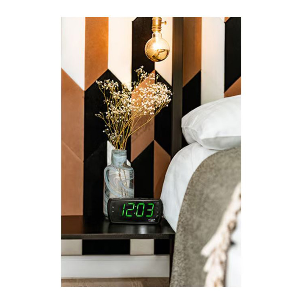 Radio cu ceas Adler AD1121 Digital / Black/Green / Mono photo 5