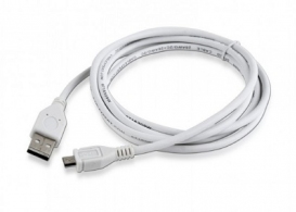 Cable microUSB2.0 - 1.8m - Cablexpert CCP-mUSB2-AMBM-6-W, White, Professional series, USB 2.0 A-plug to Micro B-plug thumbnav 1