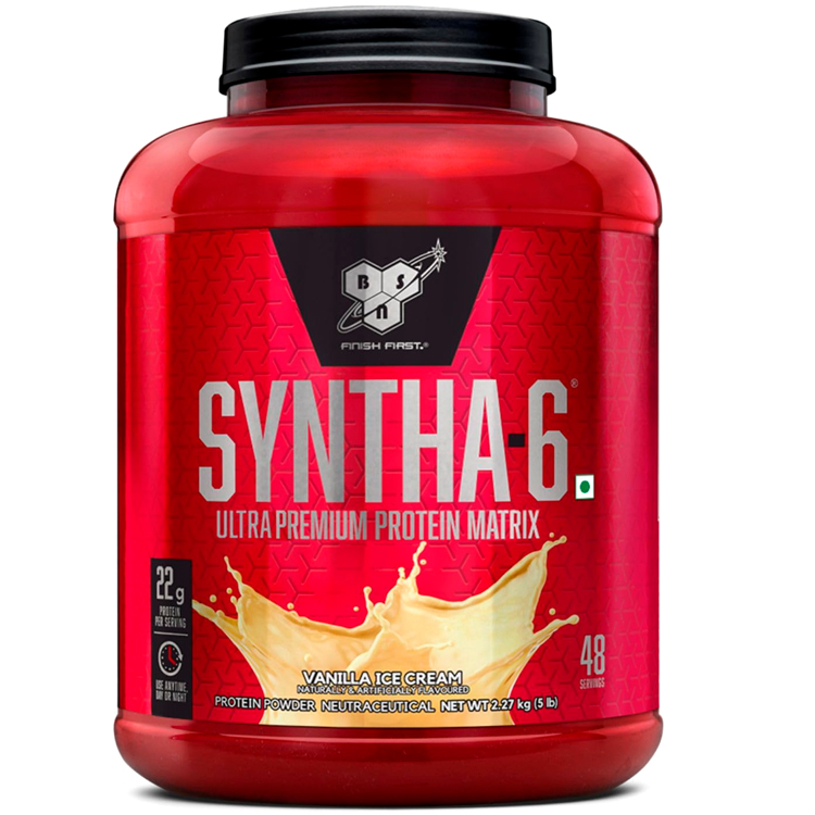 Сывороточный протеин BSN SYNTHA-6 Ultra Premium Protein Matrix, Vanilla Ice Cream 5lb/2.27 кг photo 1