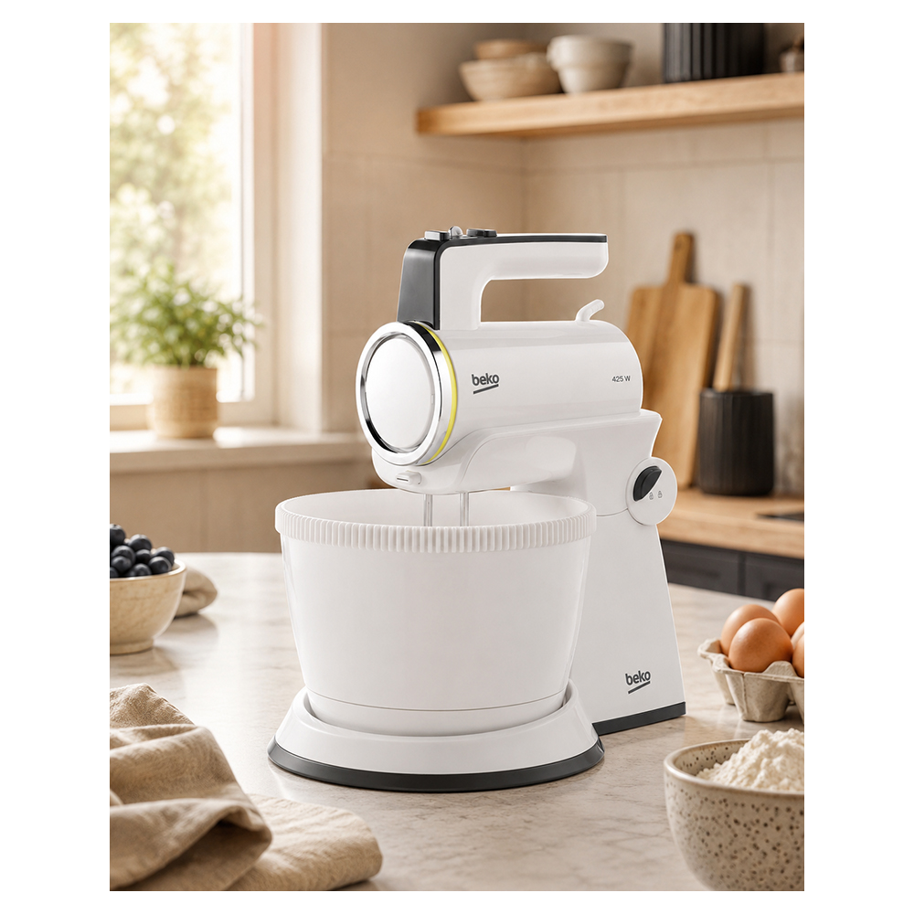 Миксер Стационарный Beko HMM7422 / 4 скоростей / Белый photo 7