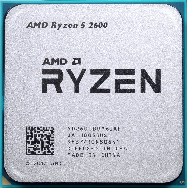 AMD Ryzen 5 2600, Socket AM4, 3.4-3.9GHz (6C/12T), 3MB L2 + 16MB L3 Cache, No Integrated GPU, 12nm 65W, Unlocked, tray photo 1