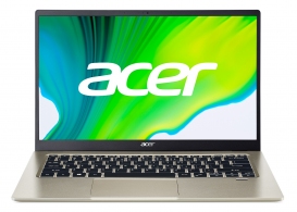 ACER Swift 1 Safari Gold (NX.A7BEU.00M), 14.0" IPS FHD (Intel Pentium Silver N6000 4xCore 1.1-3.3GHz, 8GB (1x8) LPDDR4 RAM, 512GB PCIe NVMe SSD, Intel UHD Graphics, CR, WiFi6-AX/BT5.1, FPS, Backlit, 3cell, HD Webcam, RUS, No OS, 1.3kg, 14.95mm) thumbnav 1
