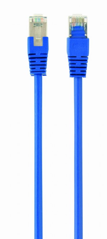 Patch Cord FTP Cat.5e 1m - blue, PP22-1M/B, Gembird, molded strain relief 50u” plugs photo 1
