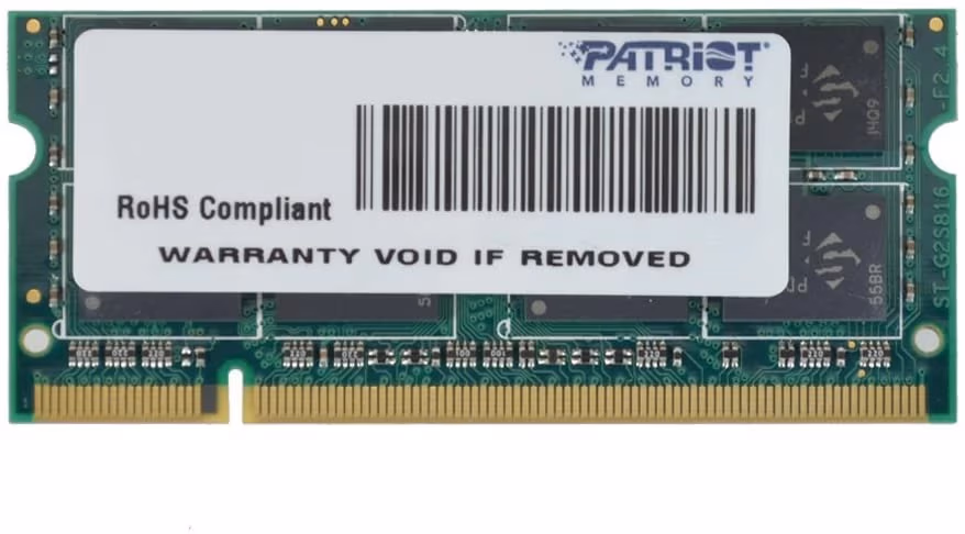 2GB DDR2-800 SODIMM  PATRIOT Signature Line, PC6400, CL6, 2 Rank, Double-Sided module, 1.8V 
