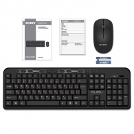 SVEN KB-C3200W, Wireless, Multimedia Keyboard & Mouse, 2.4GHz, (115 keys, 11 Fn-keys) + Mouse (3 + 1 (scroll wheel), 800/1200/1600 dpi), Nano receiver, USB, Black, Rus/Ukr/Eng thumbnav 7