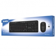 SVEN KB-C3200W, Wireless, Multimedia Keyboard & Mouse, 2.4GHz, (115 keys, 11 Fn-keys) + Mouse (3 + 1 (scroll wheel), 800/1200/1600 dpi), Nano receiver, USB, Black, Rus/Ukr/Eng thumbnav 8