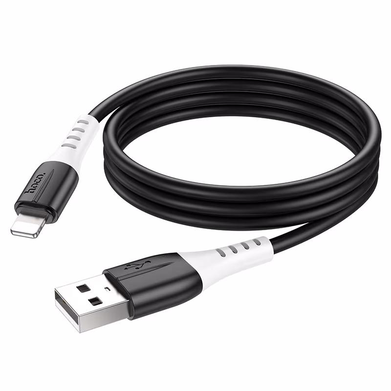 Кабель USB на USB-C Lightning  HOCO  X82 / 1m / Silicone / up to 2.4A / Black 