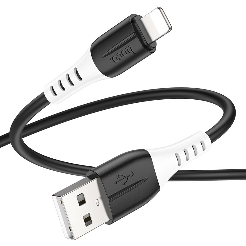 Кабель USB на USB-C Lightning  HOCO  X82 / 1m / Silicone / up to 2.4A / Black photo 2