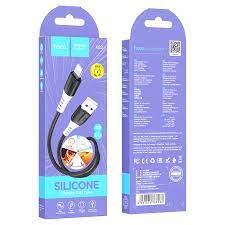Кабель USB на USB-C Lightning  HOCO  X82 / 1m / Silicone / up to 2.4A / Black photo 3