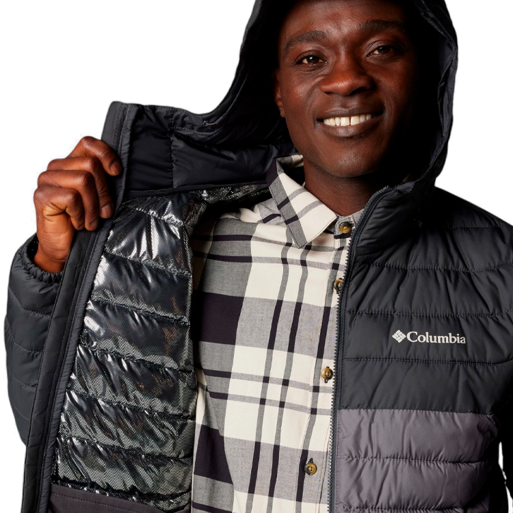 Куртка мужская Columbia Powder Lite II Hooded Jacket S Серый/Черный photo 4