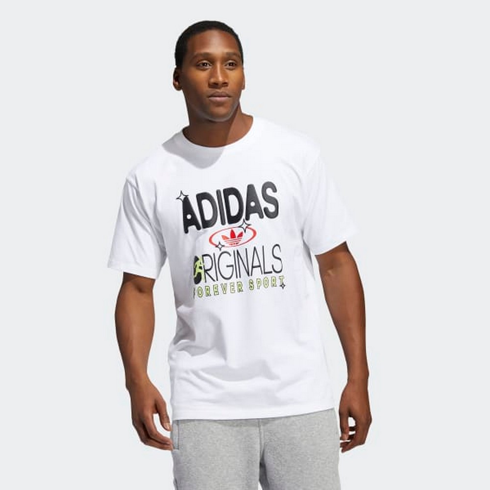 Tricou bărbătesc Adidas OG FOREVER SPOR   S Alb photo 2
