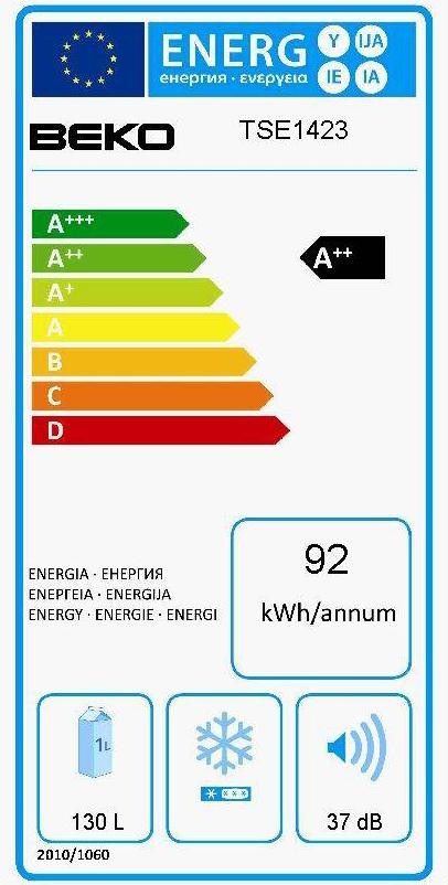 Холодильник однодверный Beko TSE1423 / 135 л / 84 см / A++ / Белый photo 2
