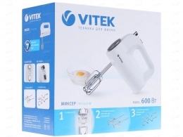 Mixer Vitek VT-1423, 600 W, 5 trepte viteza, Alb