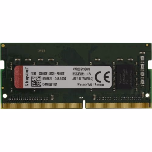 8GB DDR4-2666 SODIMM Kingston ValueRam, PC21300, CL19, 1Rx8, 1.2V, Bulk