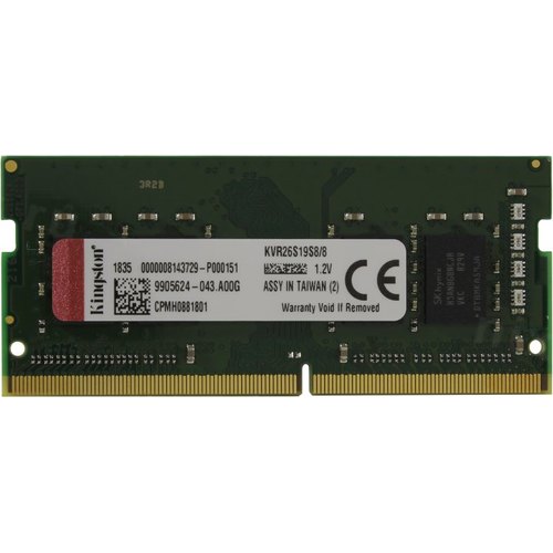 8GB DDR4-2666 SODIMM Kingston ValueRam, PC21300, CL19, 1Rx8, 1.2V, Bulk photo 1