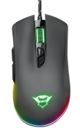 Trust Gaming GXT 900 Qudos RGB Mouse, 100 - 15000 dpi, 7 Programmable button, Advanced software for programming buttons and light effects, Full RGB LED lighting with rainbow wave effect, 1,8 m USB, Black thumbnav 1
