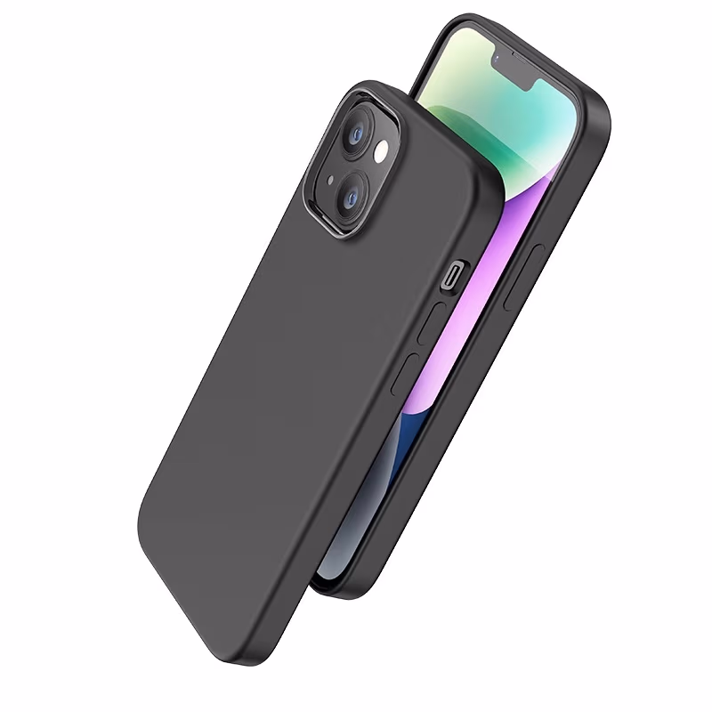 Case  HOCO Pure series for Apple iPhone 14 Plus / 14 Max, Black, Liquid silicone material, Skin-friendly feel, Outdoor-grade shock-proof, Anti-drop, Anti-fingerprint 