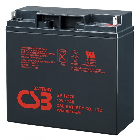 CSB Battery 12V 17AH, GP 12170, 3-5 Years Life Time photo 1