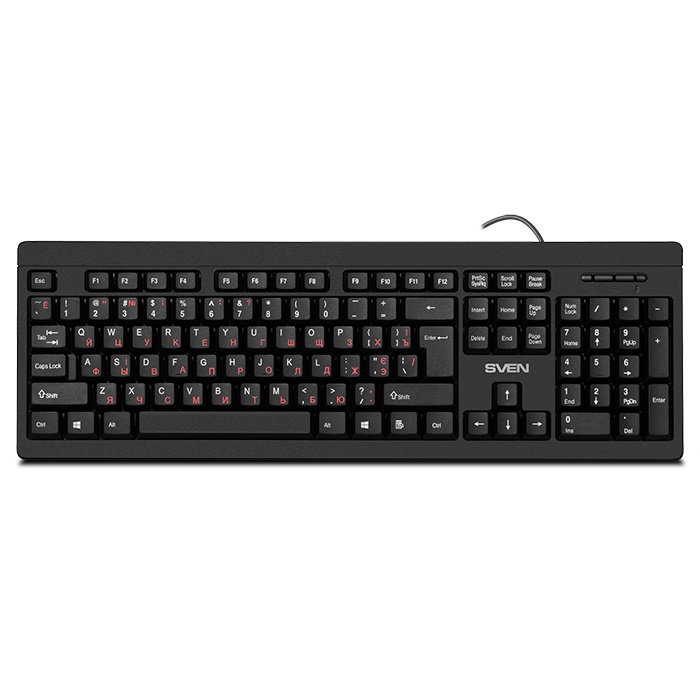 SVEN KB-S320C, Keyboard 104 keys + Mouse (Optical 800 dpi, 3+1 (scroll wheel)), Waterproof design, 1.5m, USB, Black, Rus/Ukr/Eng photo 3