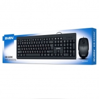 SVEN KB-S320C, Keyboard 104 keys + Mouse (Optical 800 dpi, 3+1 (scroll wheel)), Waterproof design, 1.5m, USB, Black, Rus/Ukr/Eng thumbnav 9