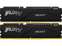 32GB (Kit of 2*16GB) DDR5-6000  Kingston FURY® Beast DDR5, PC48000, CL30, 1Rx8, 1.4V, Auto-overclocking, Asymmetric BLACK low-profile heat spreader, Intel XMP 3.0 Ready (Extreme Memory Profiles) thumbnav 1